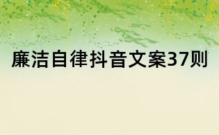 廉洁自律抖音文案37则