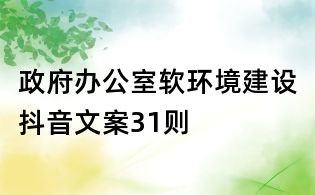 政府办公室软环境建设抖音文案31则