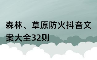 森林、草原防火抖音文案大全32则