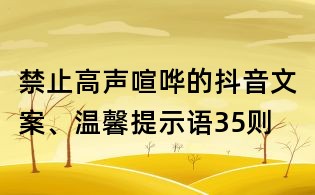 禁止高声喧哗的抖音文案、温馨提示语35则