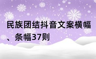民族团结抖音文案横幅、条幅37则