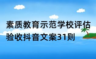 素质教育示范学校评估验收抖音文案31则