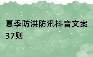 夏季防洪防汛抖音文案37则