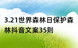 3.21世界森林日保护森林抖音文案35则