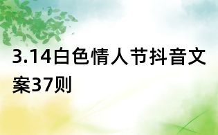 3.14白色情人节抖音文案37则