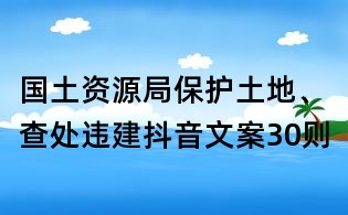 国土资源局保护土地、查处违建抖音文案30则
