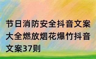 节日消防安全抖音文案大全:燃放烟花爆竹抖音文案37则