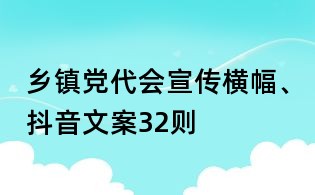 乡镇党代会宣传横幅、抖音文案32则