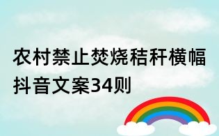 农村禁止焚烧秸秆横幅抖音文案34则