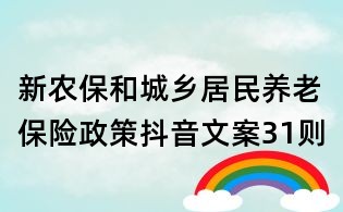 新农保和城乡居民养老保险政策抖音文案31则