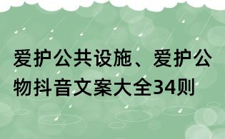 爱护公共设施、爱护公物抖音文案大全34则