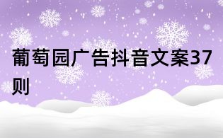 葡萄园广告抖音文案37则