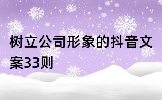 树立公司形象的抖音文案33则