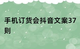 手机订货会抖音文案37则