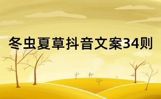 冬虫夏草抖音文案34则
