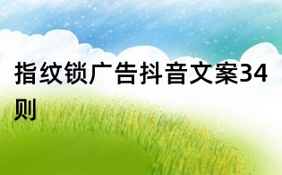 指纹锁广告抖音文案34则