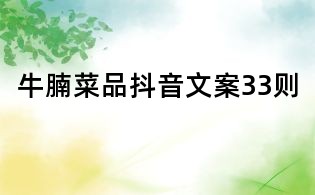 牛腩菜品抖音文案33则