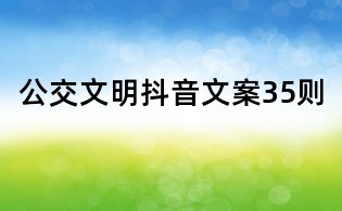 公交文明抖音文案35则