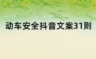 动车安全抖音文案31则