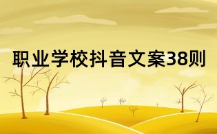 职业学校抖音文案38则