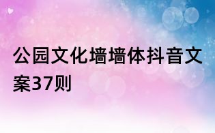 公园文化墙墙体抖音文案37则