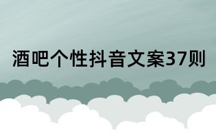 酒吧个性抖音文案37则