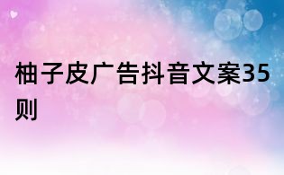 柚子皮广告抖音文案35则