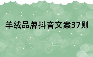 羊绒品牌抖音文案37则