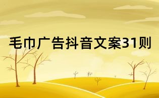毛巾广告抖音文案31则