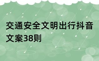 交通安全文明出行抖音文案38则