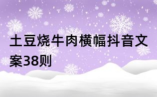 土豆烧牛肉横幅抖音文案38则