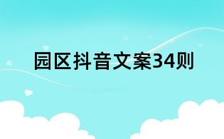 园区抖音文案34则