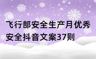 飞行部安全生产月优秀安全抖音文案37则