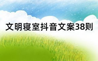 文明寝室抖音文案38则