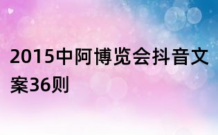 2015中阿博览会抖音文案36则