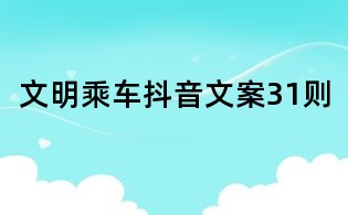 文明乘车抖音文案31则