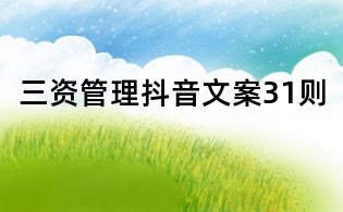 三资管理抖音文案31则