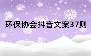 环保协会抖音文案37则