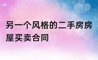 另一个风格的二手房房屋买卖合同
