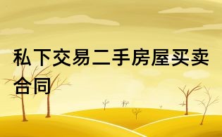 私下交易二手房屋买卖合同