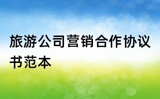 旅游公司营销合作协议书范本