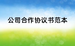 公司合作协议书范本