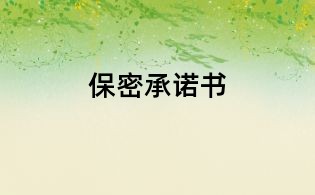 保密承诺书