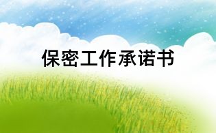 保密工作承诺书