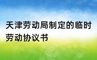 天津劳动局制定的临时劳动协议书