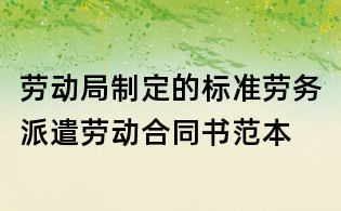 劳动局制定的标准劳务派遣劳动合同书范本