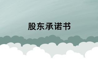 股东承诺书