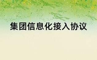 集团信息化接入协议