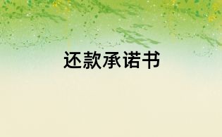 还款承诺书