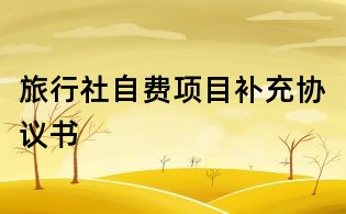 旅行社自费项目补充协议书
